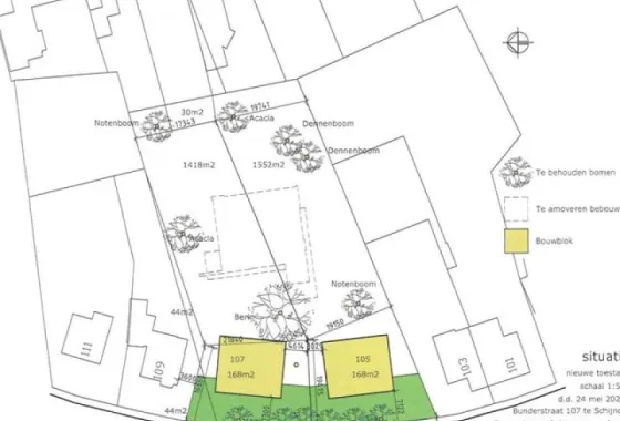 Bouwgrond Bundersstraat 105 en 107