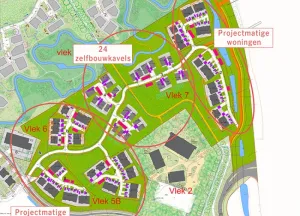 Zelfbouwkavels in Muiderbos